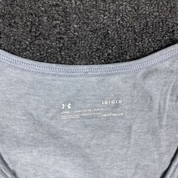Under Armour Tank Top Mens Sleeveless Heatgear Loose Gray Shirt Large - Picture 2 of 6